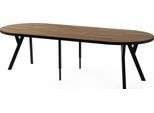 ESSTISCH Twixy XXL groß rund oval ausziehbar, Eiche Dunkelbraun Rustikal 100-250/100/76 cm
