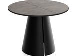 ESSTISCH Lamio runder ausziehbarer, Beton-Optik Dunkelgrau 120-200/120/76 cm