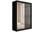 KLEIDERSCHRANK VESLI - 120 cm - Schwarz|Grau