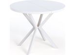 ESSTISCH Della runder ausziehbarer, Weiß 100-180/100/76 cm