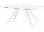 ESSTISCH Fatina rechteckig ausziehbar, Marmor Weiß 160-198/90/76 cm