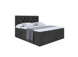 BOXBETT mit Matratze H3 und Lattenrost - MIRAGE - 200x200 Schwarz