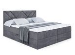 BOXBETT mit Matratze H4 und Lattenrost - BARWA - 140 x 200 - H4 - Dunkelgrau