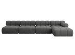 ECKSOFA modulares Sofa Razon-L3 - 380x160x70 cm Dunkelgrau Velours