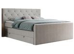 BOXSPRINGBETT KING VELEN 200/200 Beige Struktur - H3