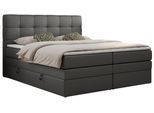 BOXSPRINGBETT LUKA KING 180/200 Dunkelgrau Kunstleder - H3