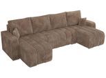 WOHNLANDSCHAFT KIRASSO U Braun Cord