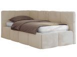 JUGENDBETT ARVO 90/200 - Creme Plüsch - Foam-Matratze - Links Seite