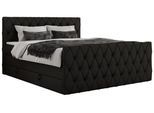 BOXSPRINGBETT MIREN KING DUO 180/200 Schwarz Kunstleder - H3