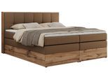 BOXSPRINGBETT ALBERO 1 KING 160/200 Braun Kunstleder - H4