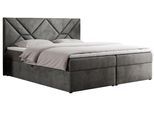 BOXBETT NEOMI 200/200 - Dunkelgrau Velvet - H4 - Topper T25