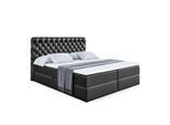 BOXBETT mit Matratze H3 und Lattenrost - BOXI8 - 180x200 cm Schwarz Hochglanz
