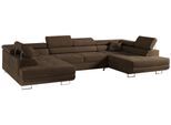WOHNLANDSCHAFT GUSTAW U Braun Velvet