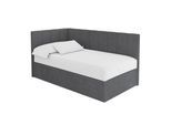 EINZELBETT Jugendbett mit Bettkasten Rechts, mit Matratze - LOVY 90x200 Dunkelgrau