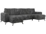WOHNLANDSCHAFT AXEL U Cord Dunkelgrau