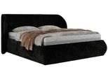 POLSTERBETT CAELA CLASSIC 160/200 - Schwarz Cord - Pocket-Matratze