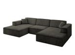 WOHNLANDSCHAFT IREA-U1-v4 - 301x165x77 cm Schwarz