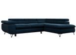 ECKSOFA PEDRO L Dunkelblau Velvet - Rechts Seite
