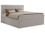 BOXSPRINGBETT TILIANO 200/200 - Hellgrau Cord - H3