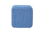 STRICK-POUF blau, Sitzwürfel 35/35/35 cm
