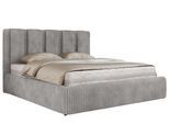 POLSTERBETT SAVINO CLASSIC 200/200 - Hellgrau Cord - Multipocket-Matratze