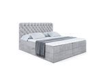 BOXBETT mit Matratze H4 und Lattenrost - BOXI8 - 200x200 cm - H4 - Hellgrau
