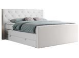 BOXSPRINGBETT KING VELEN 120/200 Weiß Kunstleder - H4