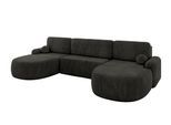 WOHNLANDSCHAFT mit Schlaffunktion und Bettkasten LIRA-U - 335x172x89 Schwarz