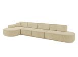 ECKSOFA Ottomane Links MARI-L3-v3 - 413x171x83 cm Beige Velours