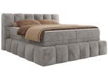 BOXSPRINGBETT NIRA KING 140/200 Hellgrau Plüsch - H3