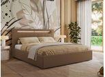 POLSTERBETT GOLD 5 CLASSIC 160/200 - Braun Kunstleder - ohne Matratze