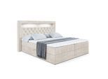 BOXBETT LED mit H3-Matratze und Lattenrost - NOEL GOLD - 160x200 Ecru