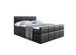 BOXSPRINGBETT ARDENI-Z KING - 200x200 - H3/H4 - Schwarz Hochglanz