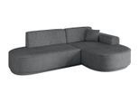 ECKSOFA Ottomane Rechts MARI-L1-v3 - 243x171x83 cm Dunkelgrau Cord