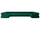 WOHNLANDSCHAFT modulares Sofa Birno-U3 - 475x190x70 cm Dunkelgrün Velours