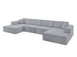 WOHNLANDSCHAFT IREA-U2-v3 - 386x165x77 cm Grau