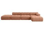 ECKSOFA modulares Sofa Lizur-L2 - 380x160x70 cm Apricot Velours