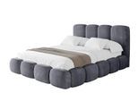 POLSTERBETT mit Bettkasten und Lattenrost, Boxbett ohne Matratze - KALA 140x200 Dunkelgrau