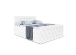 BOXSPRINGBETT AMAY-Z KING - 140x200 - H3/H4 - Weiß Hochglanz