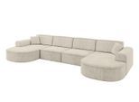 WOHNLANDSCHAFT MARI-U2 - 388x171x79 cm Ecru Velours