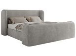 POLSTERBETT EMORA CLASSIC DUO 200/200 - Hellgrau Strukture - Pocket-Matratze