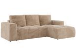 ECKSOFA MONIVA Beige Plüsch - Rechts