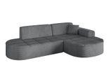 ECKSOFA Ottomane Rechts TARO-L1 - 243x171x79,5 cm Dunkelgrau