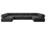 WOHNLANDSCHAFT modulares Sofa Garvo-U2 - 380x190x70 cm Schwarz Velours