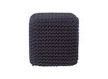 STRICK-POUF schwarz, Sitzwürfel 35/35/35 cm