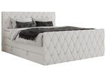 BOXSPRINGBETT MIREN KING DUO 180/200 Weiß Kunstleder - H3