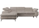 ECKSOFA PETER L Hellbraun Cord - Links Seite