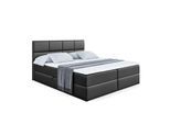 BOXBETT mit Matratze H3 und Lattenrost - ARDENI - 200x200 cm Schwarz Hochglanz