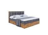 BOXBETT mit Matratze H3 und Lattenrost - LOLLI2 - 200x200 - Dunkelgrau