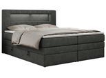 BOXSPRINGBETT GOLD-5 KING LED 120/200 Dunkelgrau Struktur - H3